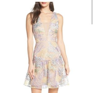 Nordstrom Floral Embroidered V-Neck Dress